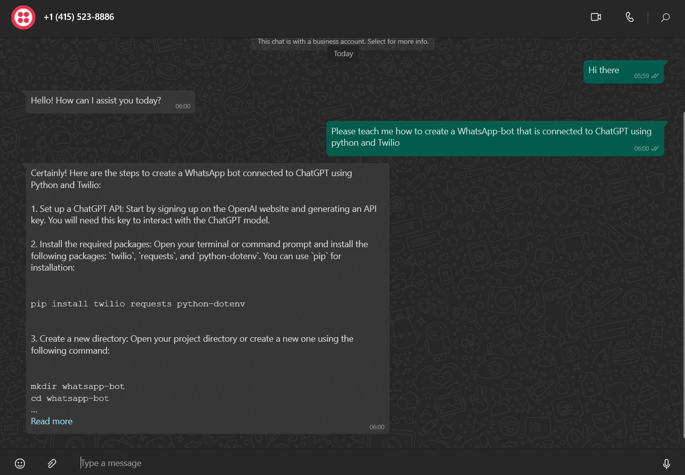 AI Assistant WhatsApp Bot